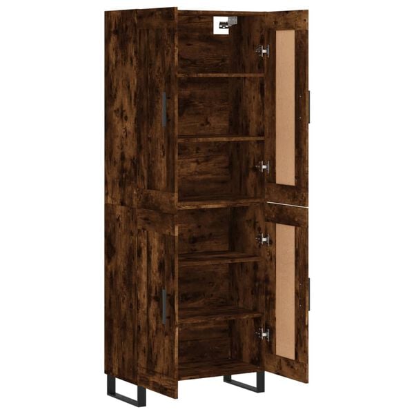 vidaXL Armário alto 69,5x34x180 cm madeira processada carvalho fumado