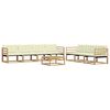 vidaXL Conjunto de Sof&aacute;s para Exterior 8 pcs Branco e Creme