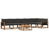 vidaXL Conjunto de Sof&aacute;s para Exterior 7 pcs Natural e Preto