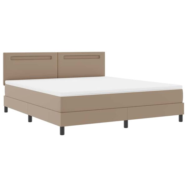 vidaXL Cama Box com colch&atilde;o Cappuccino 180 x 200 cm Couro sint&eacute;tico