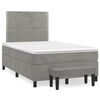vidaXL Cama boxspring com colch&atilde;o 120x190 cm veludo cinzento-claro