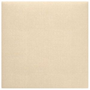 vidaXL Cabeceira de Parede 12 unid. 30 x 30 cm Creme tecido