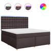 vidaXL Cama com molas/colch&atilde;o 180x200 cm tecido castanho-escuro