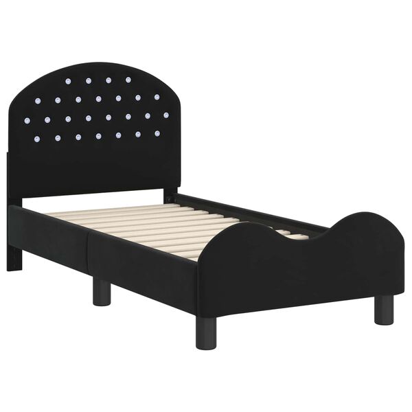 vidaXL Estrutura de Cama para Crian&ccedil;a com Cabeceira Preto 70 x 140 cm