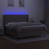 vidaXL Cama box spring colch&atilde;o/LED 160x200 cm tecido cinza-acastanhado