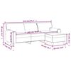 vidaXL Sof&aacute; 3 lugares c/ apoio p&eacute;s 180 cm couro artificial cor creme