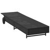 vidaXL Espreguiçadeira com rodas e almofadão vime PE preto