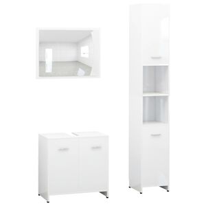 vidaXL 3 pcs conjunto de m&oacute;veis de casa de banho contraplacado branco