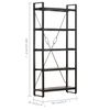 vidaXL Estante com 5 prateleiras 90x30x180 cm mangueira maci&ccedil;a preto