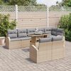 vidaXL Conjunto de Sof&aacute; de Jardim 9 pcs Bege Rattan Sint&eacute;tico