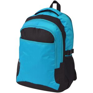 vidaXL Mochila escolar 40 L preto e azul