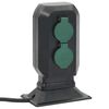 vidaXL Tomada p/ o exterior c/ estaca 2 vias 15,5x11x24 cm preto/verde