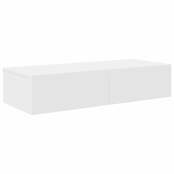 vidaXL Prateleira parede c/ gavetas 80x33x17 cm deriv. madeira branco