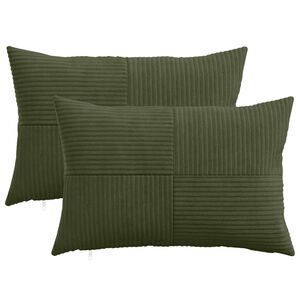 vidaXL Capa almofada 2 pcs ALMELO Verde 30 x 50 cm cord&atilde;o