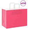 vidaXL Sacos de papel 250 unid com al&ccedil;as rosa 32x17x25 cm