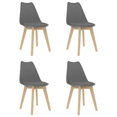 vidaXL Cadeiras de jantar 4 pcs plástico cinzento