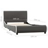 vidaXL Estrutura de cama 100x200cm couro artificial cinzento antracite