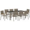 vidaXL Conjunto de Jantar para Jardim 9 pcs Cinzeto vime PE