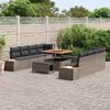 vidaXL Conjunto de Sof&aacute; de Jardim 11 pcs Cinzeto Rattan Sint&eacute;tico