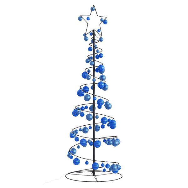 vidaXL &Aacute;rvore de Natal LED com Baubles 100 LEDs Branco Quente 150 cm