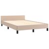 vidaXL Estrutura cama cabeceira 120x200 cm couro artificial cappuccino