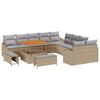 vidaXL Conjunto de Sof&aacute; de Jardim 13 unid. Bege vime PE