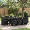 vidaXL Conjunto de Jantar para Jardim 9 pcs Preto vime PE