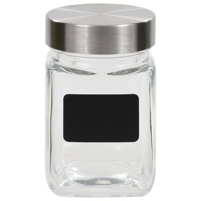vidaXL Frascos de vidro com autocolante 24 pcs 300 ml