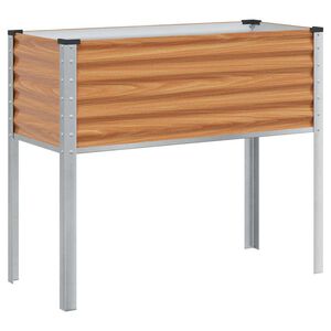vidaXL Vaso de Jardim Marrom Claro 100 x 45 x 90 cm A&ccedil;o Galvanizado