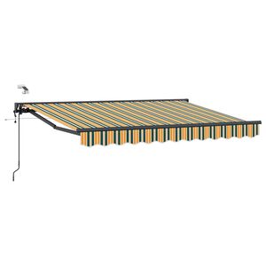 vidaXL Toldo Retr&aacute;til El&eacute;trico Verde, Amarelo, Antracite 3 x 2,5 m
