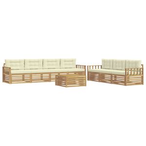 vidaXL Conjunto de Sof&aacute;s para Exterior 8 unid. Branco e Creme