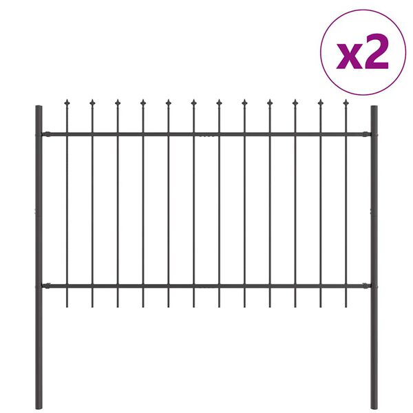 vidaXL Cerca para Jardim 2 pcs Cinzeto 3,4 x 1 m