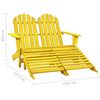 vidaXL Cadeira de jardim e otomano Adirondack 2 lugares abeto amarelo