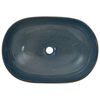 vidaXL Lavatório bancada oval 59x40x14 cm cerâmica cor de areia e azul