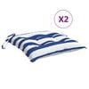 vidaXL Almofad&otilde;es p/ cadeira 2pcs 40x40x7 cm tecido riscas azul/branco