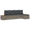 vidaXL Conjunto de Sof&aacute; de Jardim 5 pcs Cinzeto Rattan Sint&eacute;tico