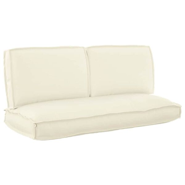 vidaXL Conjunto de Almofadas para Palete 3 pcs Creme 120 x 60 x 12 cm