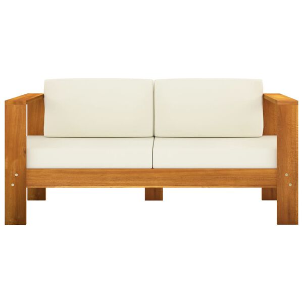 vidaXL Conjunto de lounge de jardim com 4 pe&ccedil;as e almofadas 100x60 cm madeira de ac&aacute;cia