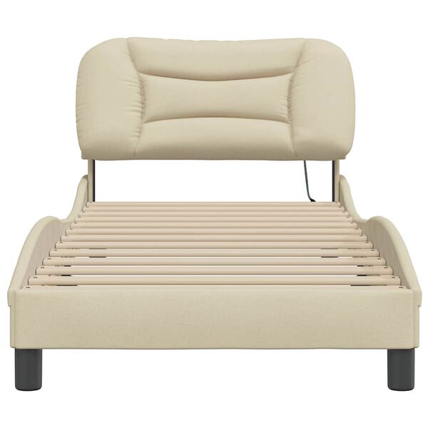 vidaXL Estrutura de cama sem colch&atilde;o Hvar 80x200 cm creme