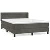 vidaXL Cama com molas/colch&atilde;o 140x200 cm veludo cinzento-escuro
