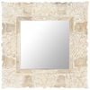 vidaXL Espelho 50x50 cm madeira de mangueira maci&ccedil;a branco