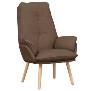 vidaXL poltrona Castanho 69 x 74 x 93 cm Poli&eacute;ster e Contraplacado