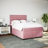 vidaXL Cama com molas/colchão 140x190 cm veludo rosa