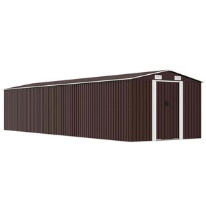 vidaXL Abrigo de jardim 257x779x181 cm a&ccedil;o galvanizado castanho