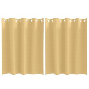 vidaXL Cortinas Blackout com Argolas 2 unid. Bege 140 x 140 cm