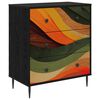 vidaXL Ba&uacute; de Gavetas BONN Estampa de onda retr&ocirc; 66 x 36,5 x 76 cm