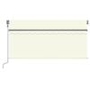 vidaXL Toldo autom&aacute;tico c/ estore/LED/sensor de vento 3x2,5m cor creme