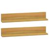 vidaXL Prateleiras de parede 2 pcs 60x10x10 cm madeira de teca maci&ccedil;a