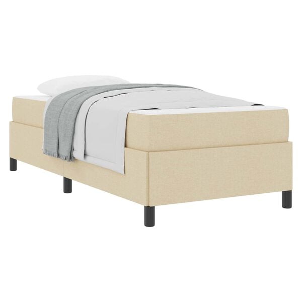 vidaXL Cama Box Creme 100 x 200 cm tecido
