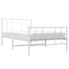 vidaXL Estrutura de cama com cabeceira e p&eacute;s 80x200 cm metal branco